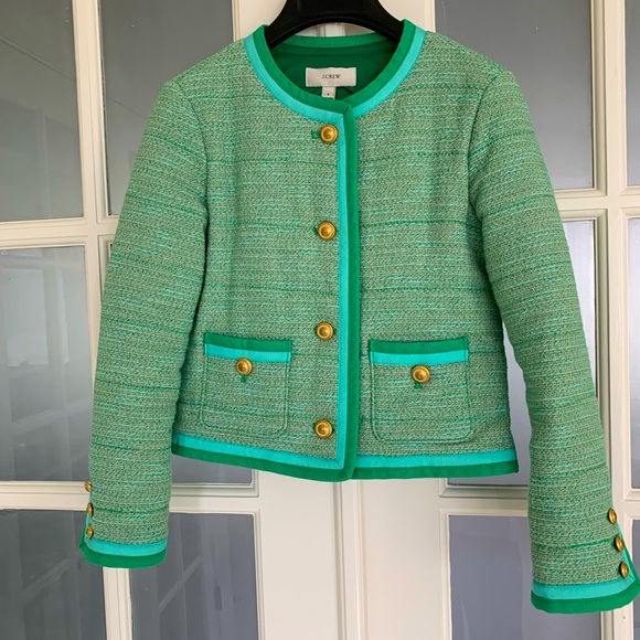 J. Crew Jackets & Blazers - Quilted cropped jacket in cotton tweed